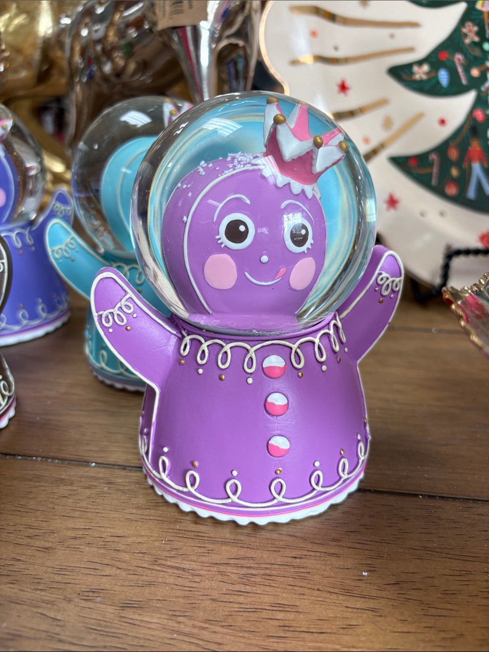 Purple gingerbread Snow Globe by Glitterville